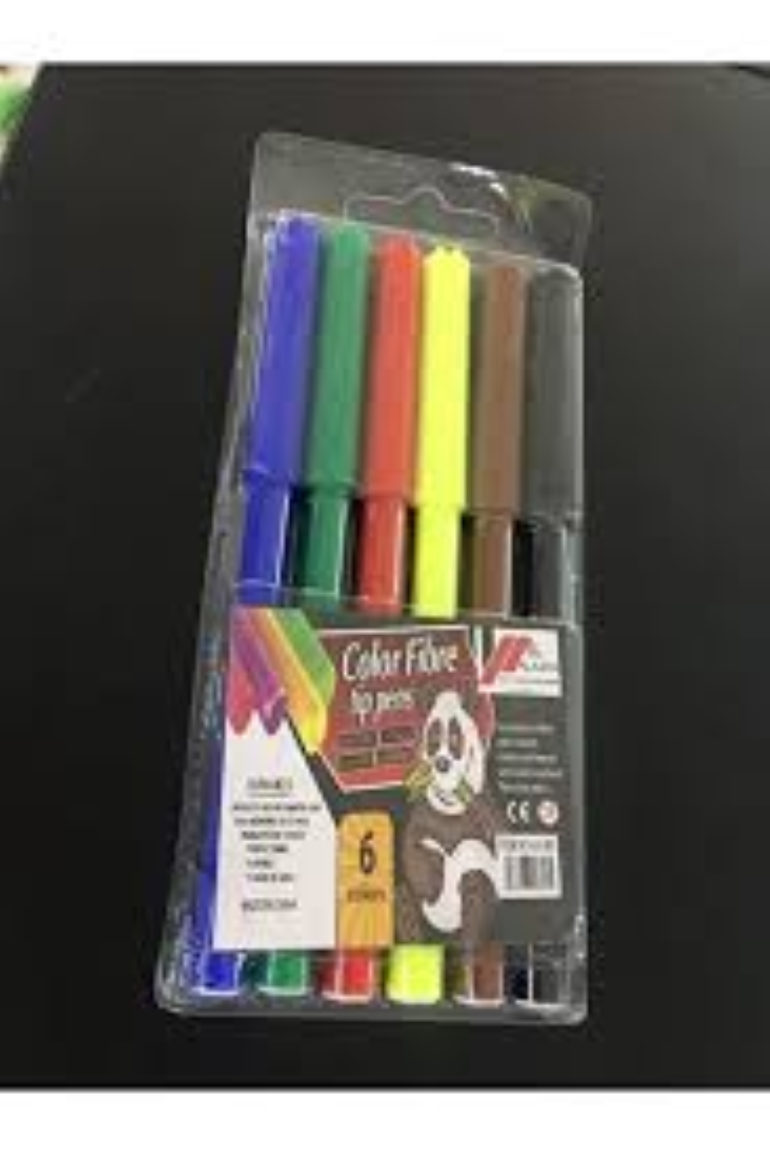 COLOR FIBRE TIP PENS 6PCS